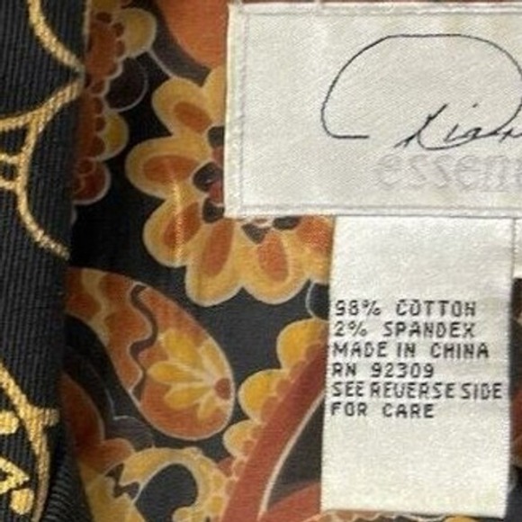 Riccio Essentials Black Gold Paisley Button Front Women's‎ Jacket Size Large - Picture 4 of 16